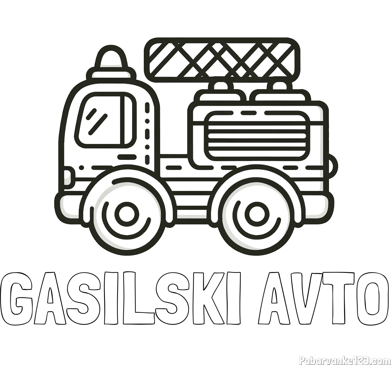 Pobarvanka imena GASILSKI AVTO in pobarvanka gasilski avto