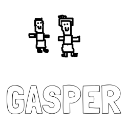 Online izdelana pobarvanka - Pobarvanka imena GAŠPER in žan & alina