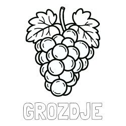 Online izdelana pobarvanka - Pobarvanka imena GROZDJE in otroška pobarvanka grozdja