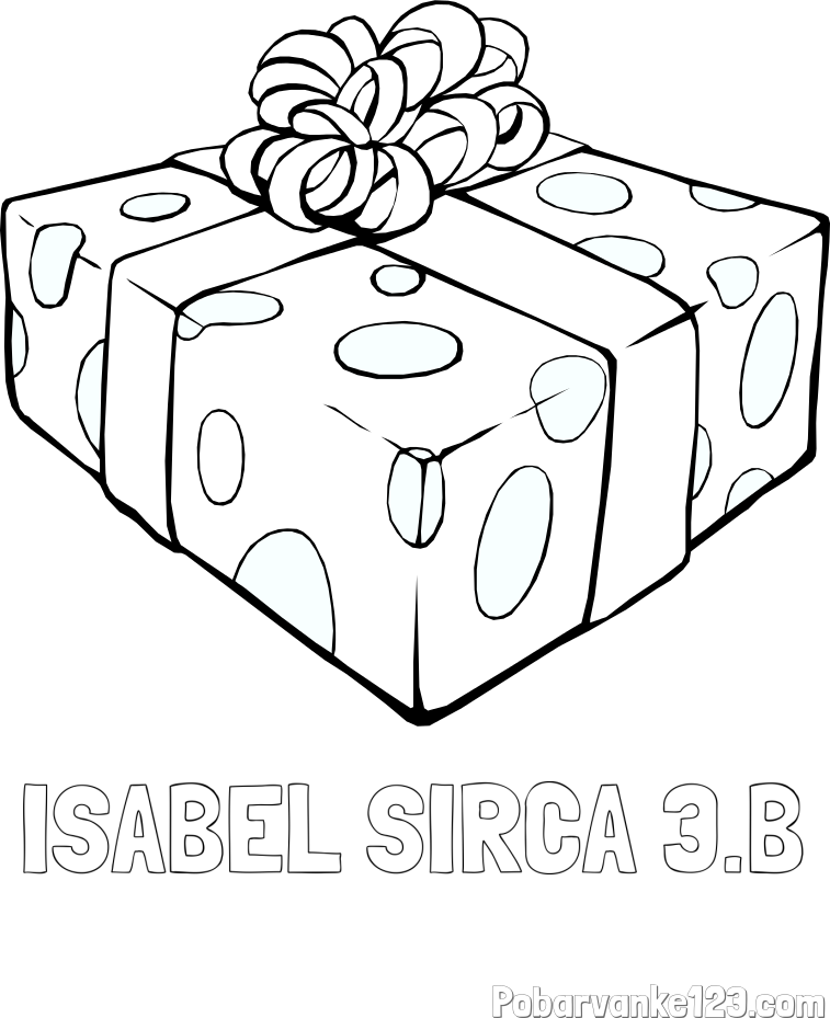 Pobarvanka imena ISABEL ŠIRCA 3.B in božično darilo