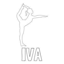 Online izdelana pobarvanka - Pobarvanka imena IVA in pobarvanka baletke med ogrevanjem