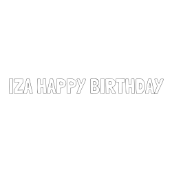 Online izdelana pobarvanka - Pobarvanka imena IZA HAPPY BIRTHDAY