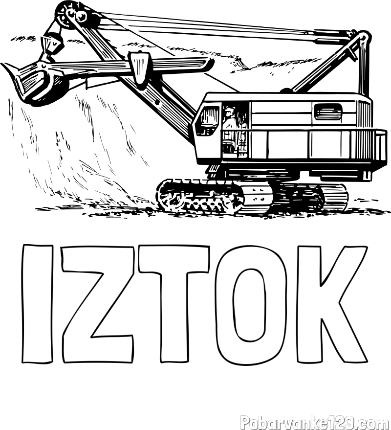 Pobarvanka imena IZTOK in pobarvanka bagra 2