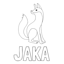 Online izdelana pobarvanka - Pobarvanka imena JAKA in pobarvanka ljubke lisičke