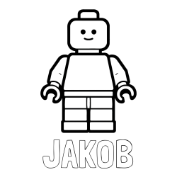 Pobarvanka imena JAKOB in pobarvanka LEGO figurice fanta