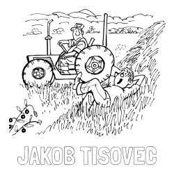 Online izdelana pobarvanka - Pobarvanka imena JAKOB TISOVEC in pobarvanka traktor