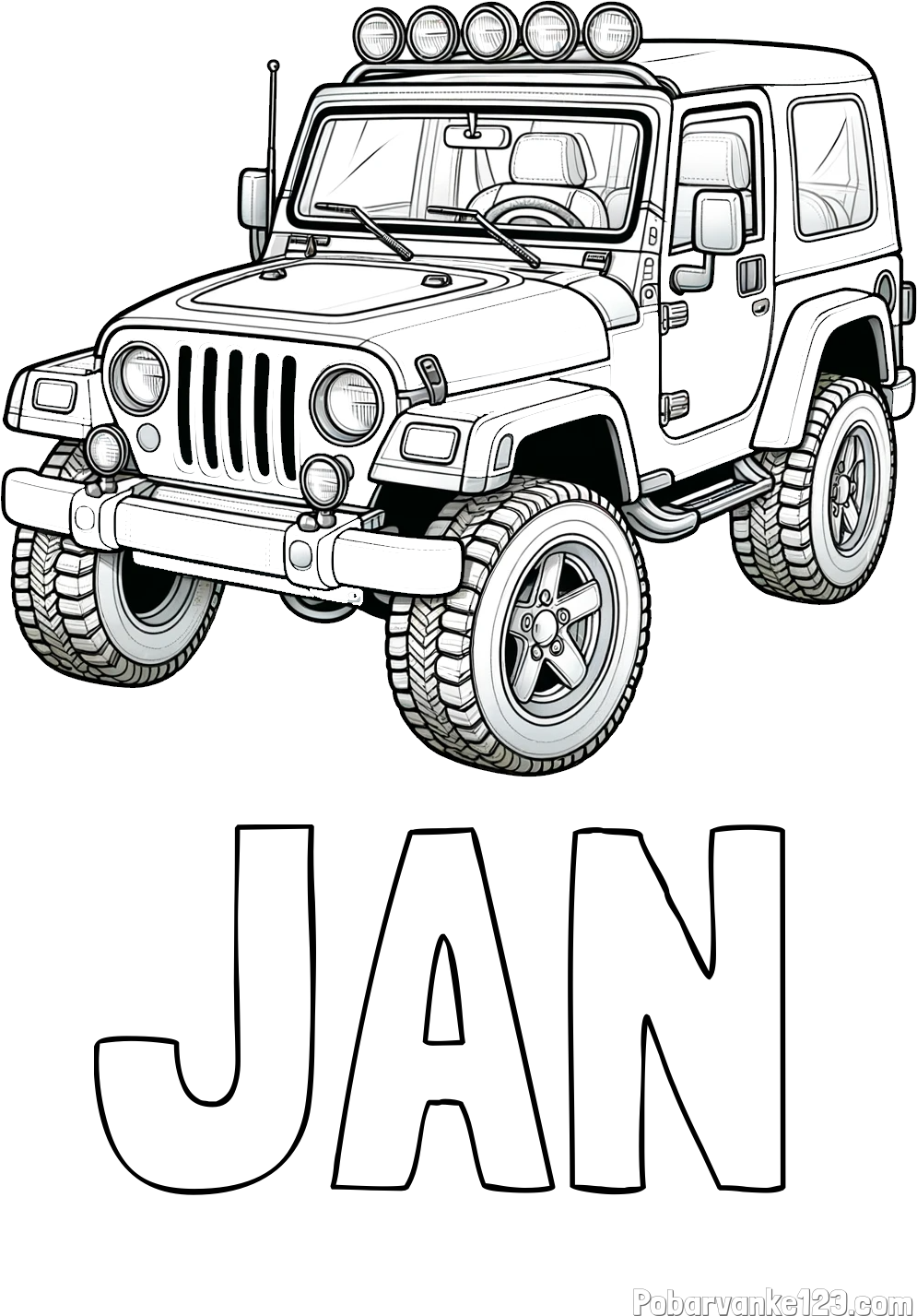 Pobarvanka imena JAN in pobarvanka džipa