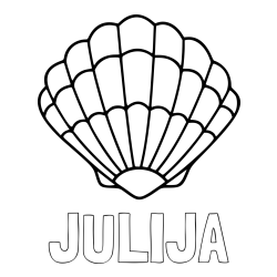 Online izdelana pobarvanka - Pobarvanka imena JULIJA in pobarvanka školjke