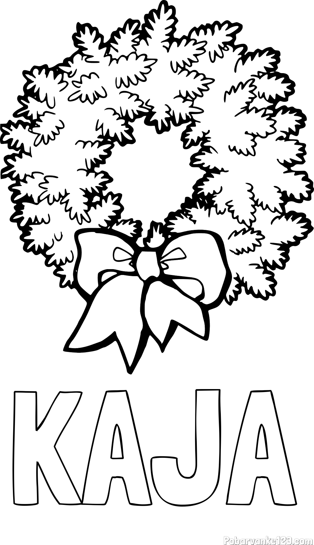 Pobarvanka imena KAJA in adventni venček