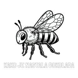 Online izdelana pobarvanka - Pobarvanka imena KAKO JE NASTALA ČOKOLADA in otroška pobarvanka čebele (realistična)