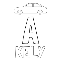 Online izdelana pobarvanka - Pobarvanka imena KELY in pobarvanka črke A