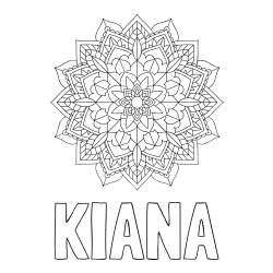 Online izdelana pobarvanka - Pobarvanka imena KIANA in Čudovita pobarvanka mendale