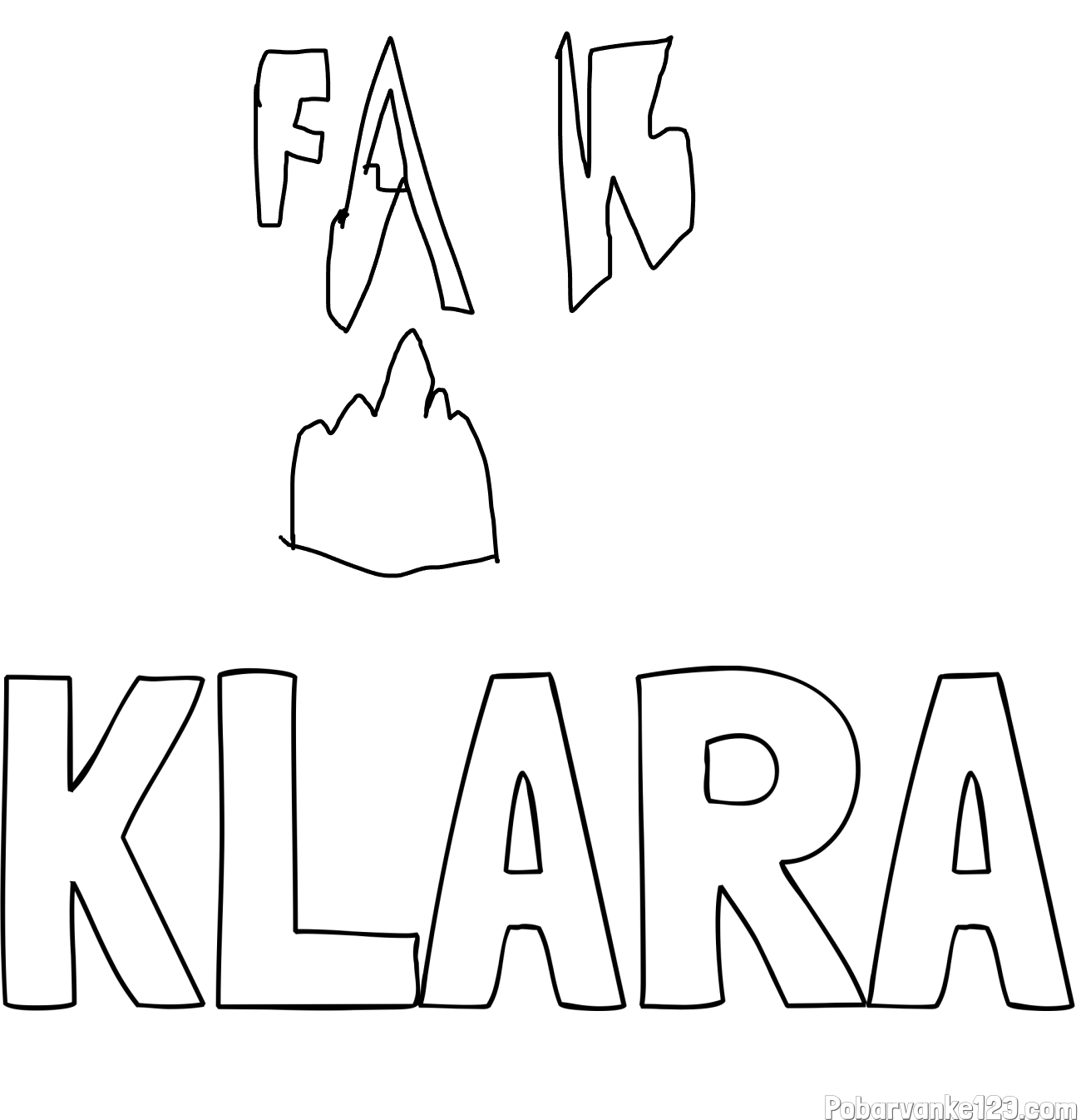 Pobarvanka imena KLARA in fakič