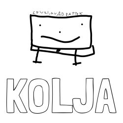 Online izdelana pobarvanka - Pobarvanka imena KOLJA in spuzi kvadatnik