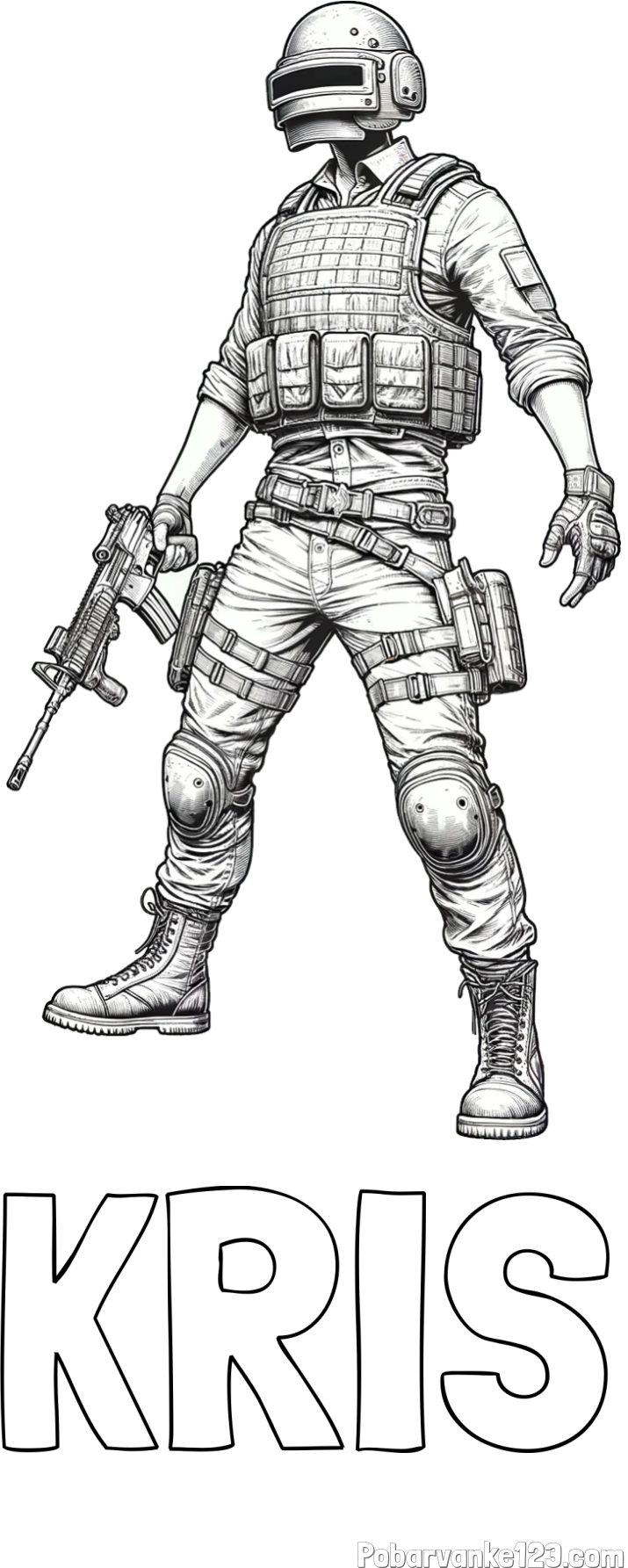 Pobarvanka imena KRIS in pobarvanka PUBG glavnega junaka