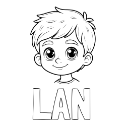 Online izdelana pobarvanka - Pobarvanka imena LAN in pobarvanka obraza fanta