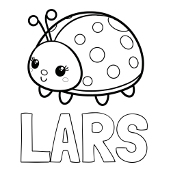 Online izdelana pobarvanka - Pobarvanka imena LARS in pobarvanka ljubke pikapolonice