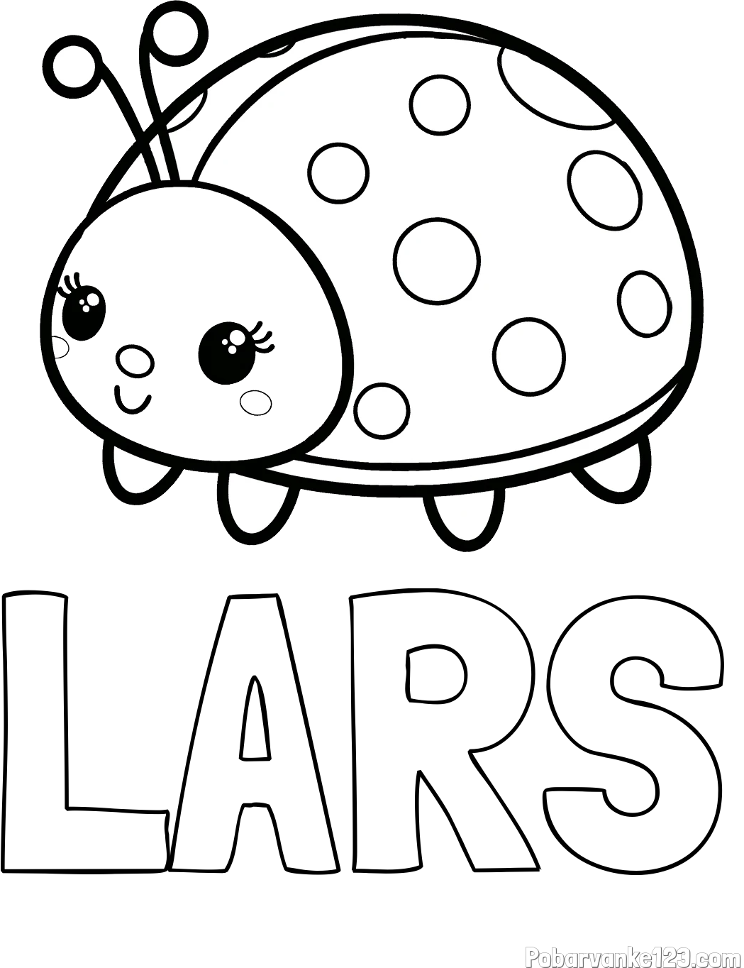 Pobarvanka imena LARS in pobarvanka ljubke pikapolonice