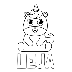 Pobarvanka imena LEJA in pobarvanka čudovitega samoroga Unicorn
