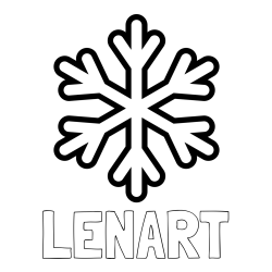Online izdelana pobarvanka - Pobarvanka imena LENART in pobarvanka enostavne snežinke