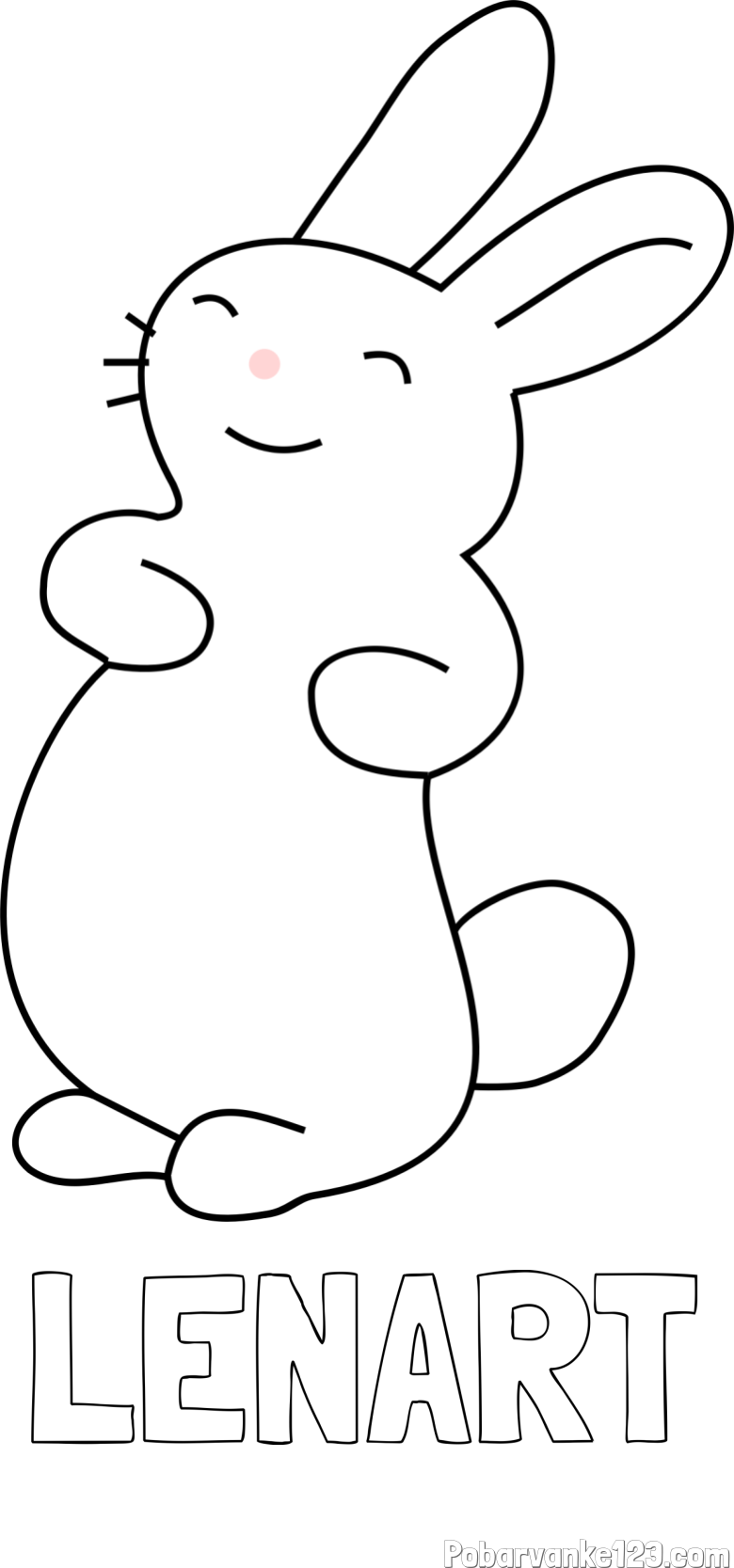 Pobarvanka imena LENART in pobarvanka nasmejanega zajčka