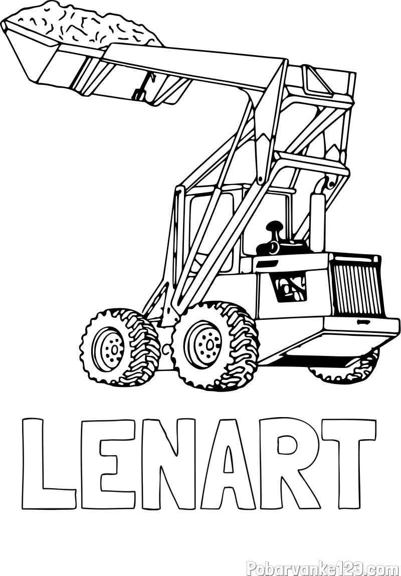 Pobarvanka imena LENART in pobarvanka velikega traktorja