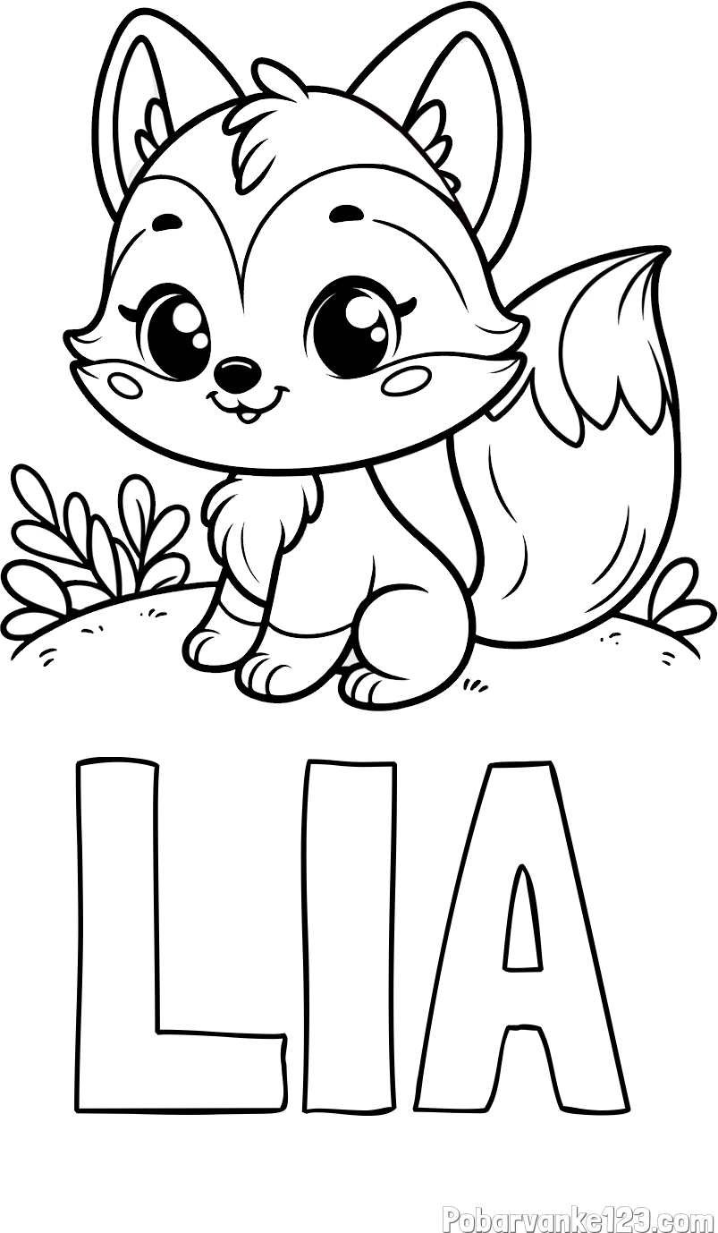 Pobarvanka imena LIA in pobarvanka lisičke