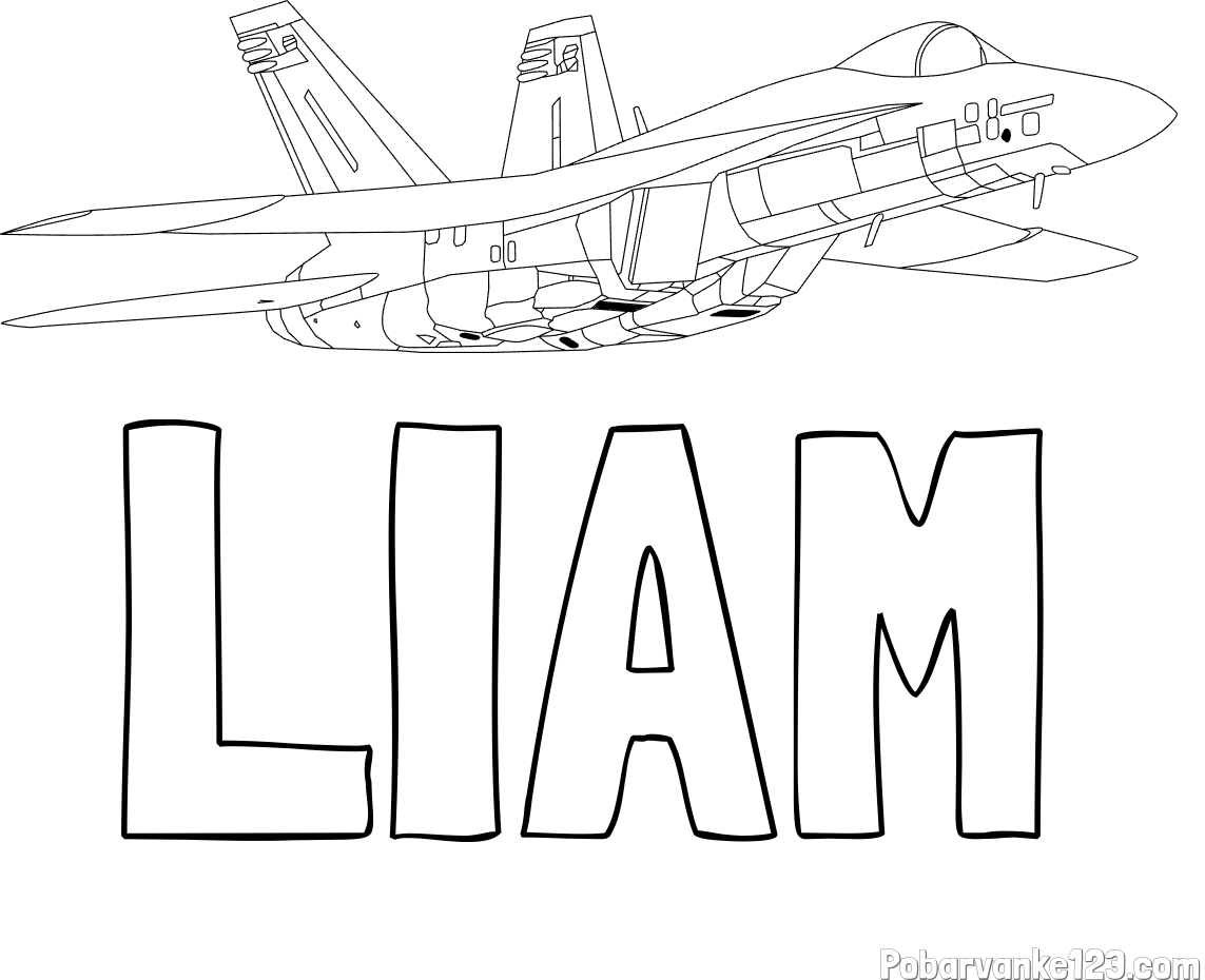 Pobarvanka imena LIAM in pobarvanka letala Hornet
