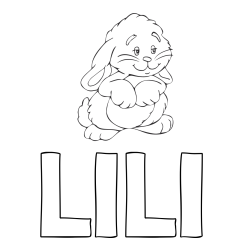 Online izdelana pobarvanka - Pobarvanka imena LILI in pobarvanka zajčka