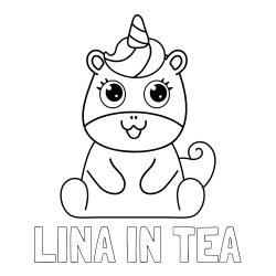 Online izdelana pobarvanka - Pobarvanka imena LINA IN TEA in pobarvanka čudovitega samoroga Unicorn