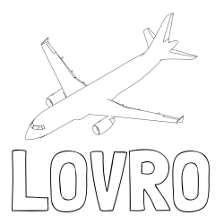 Online izdelana pobarvanka - Pobarvanka imena LOVRO in pobarvanka velikega aviona