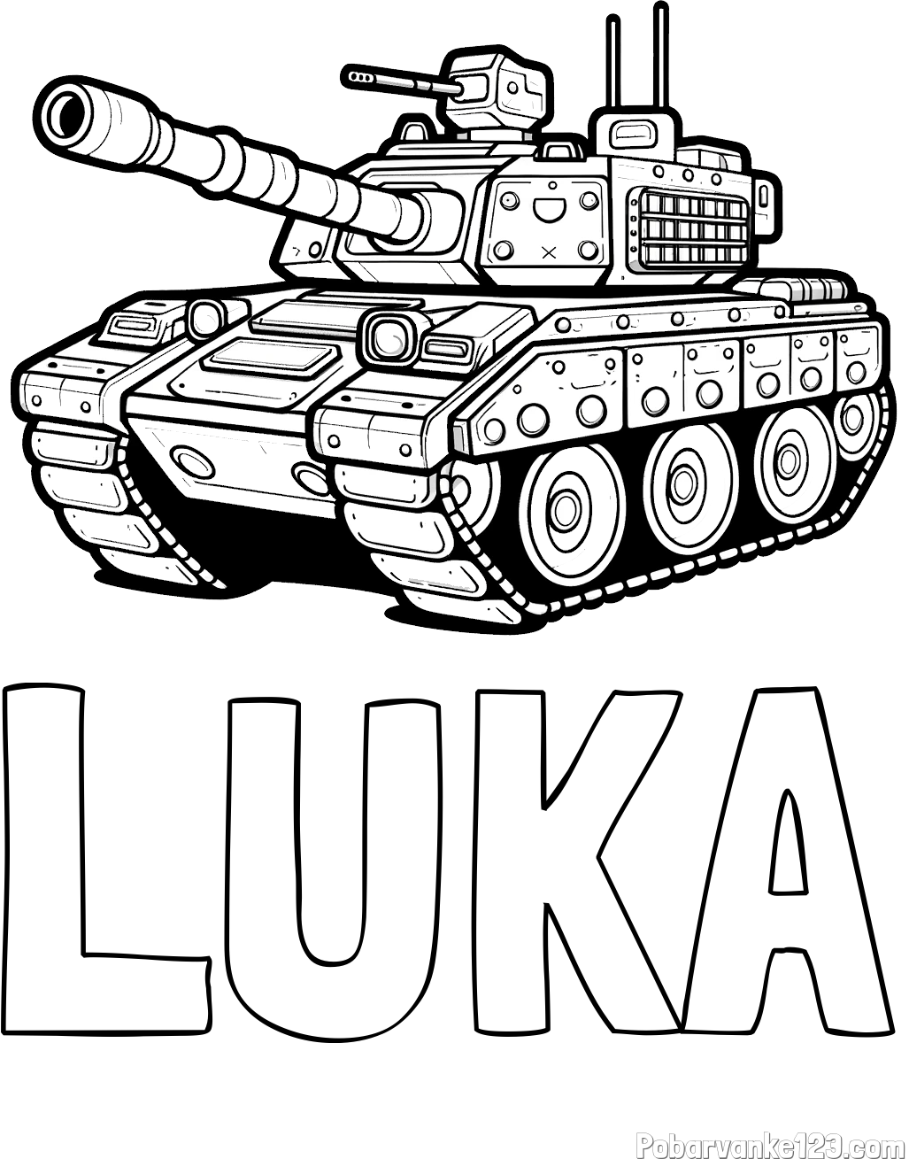 Pobarvanka imena LUKA in pobarvanka tanka