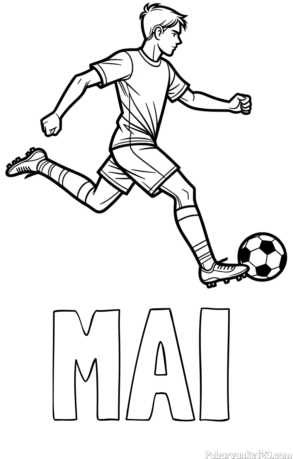 Pobarvanka imena MAI in pobarvanka nogometaša v napadu