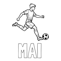 Online izdelana pobarvanka - Pobarvanka imena MAI in pobarvanka nogometaša v napadu