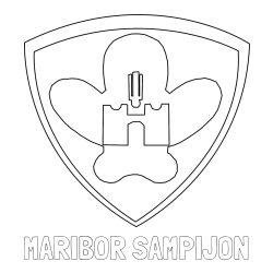 Online izdelana pobarvanka - Pobarvanka imena MARIBOR ŠAMPIJON in pobarvanka NK Maribor (grb)