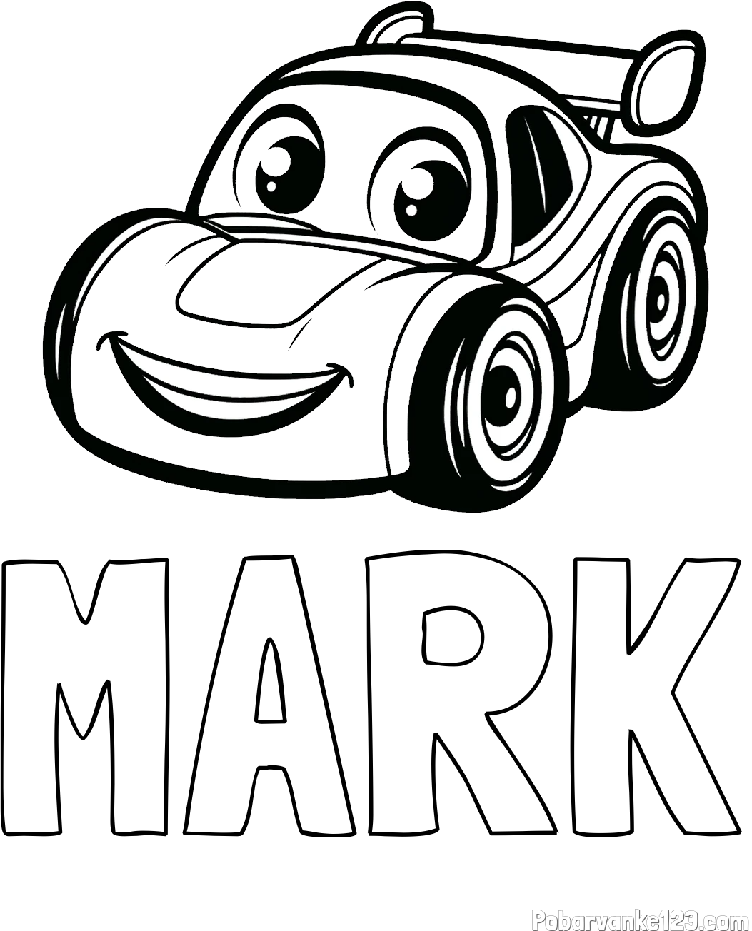Pobarvanka imena MARK in pobarvanka otroškega avtomobila
