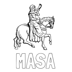 Online izdelana pobarvanka - Pobarvanka imena MAŠA in pobarvanka gospe na lovu