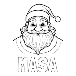 Online izdelana pobarvanka - Pobarvanka imena MAŠA in preprosta otroška pobarvanka simpatičnega Božička