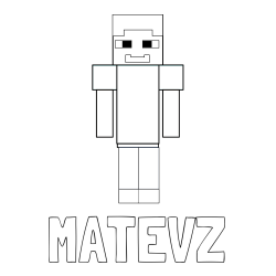 Online izdelana pobarvanka - Pobarvanka imena MATEVŽ in pobarvanka Minecraft glavnega junaka