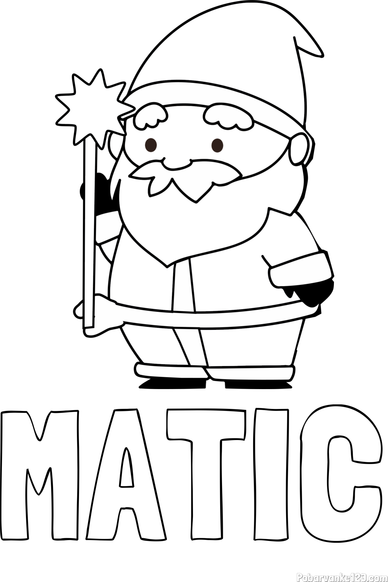 Pobarvanka imena MATIC in dedek Mraz