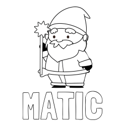 Online izdelana pobarvanka - Pobarvanka imena MATIC in dedek Mraz