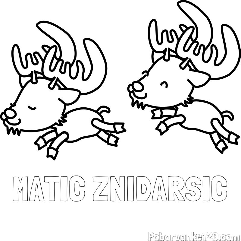 Pobarvanka imena MATIC ŽNIDARŠIČ in jelenčka