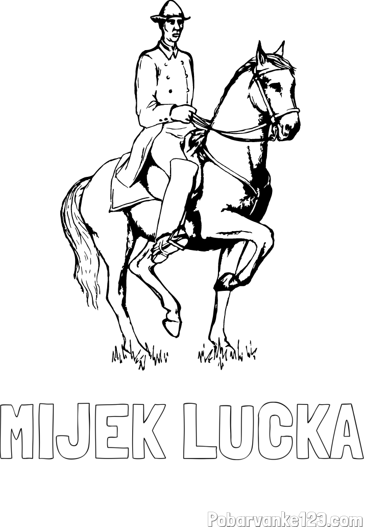 Pobarvanka imena MIJEK LUČKA in pobarvanka dresure konja