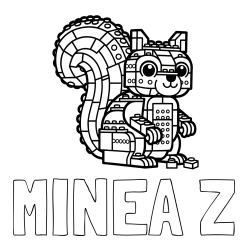 Online izdelana pobarvanka - Pobarvanka imena MINEA Z in pobarvanka LEGO veverice