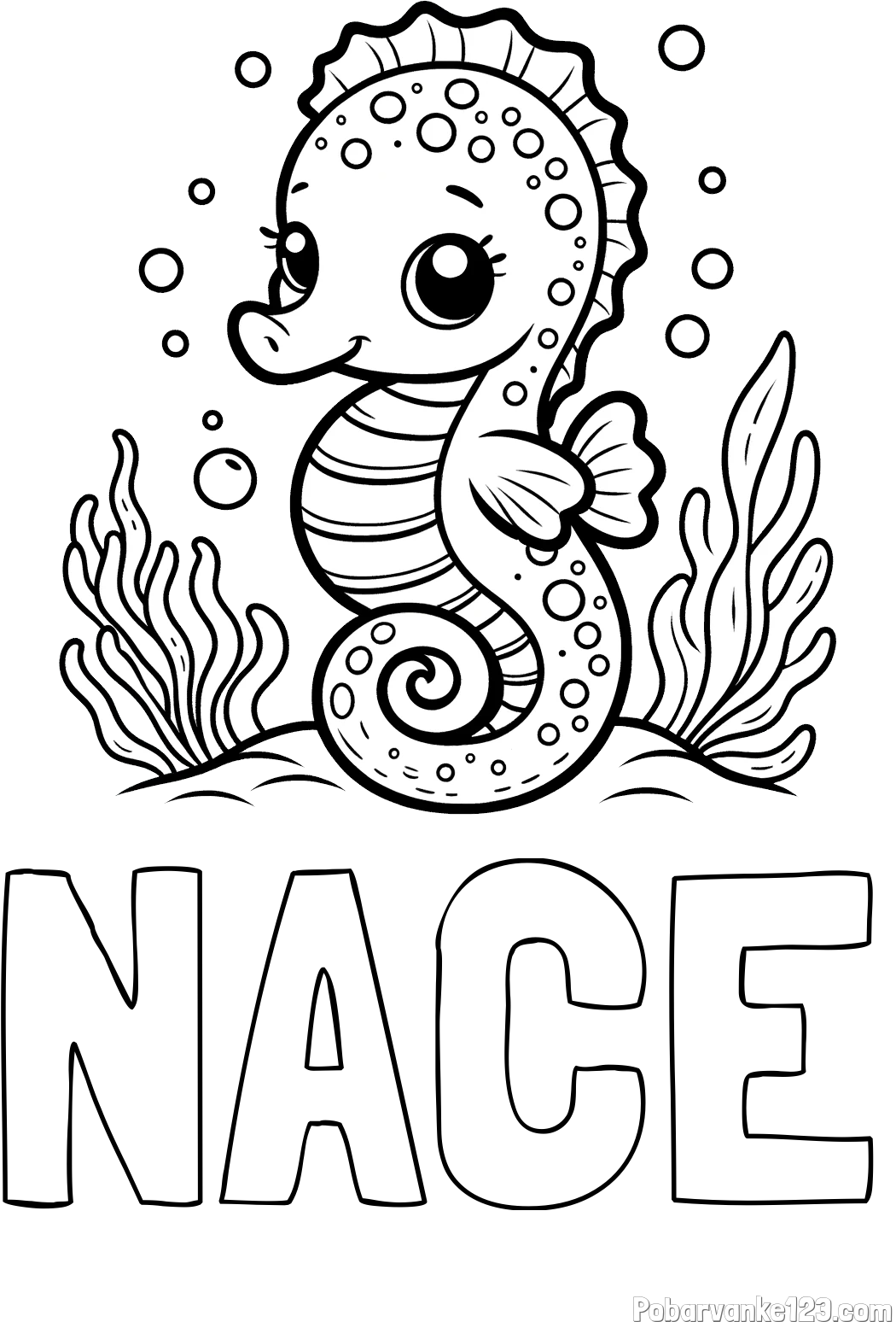 Pobarvanka imena NACE in pobarvanka morskega konjička