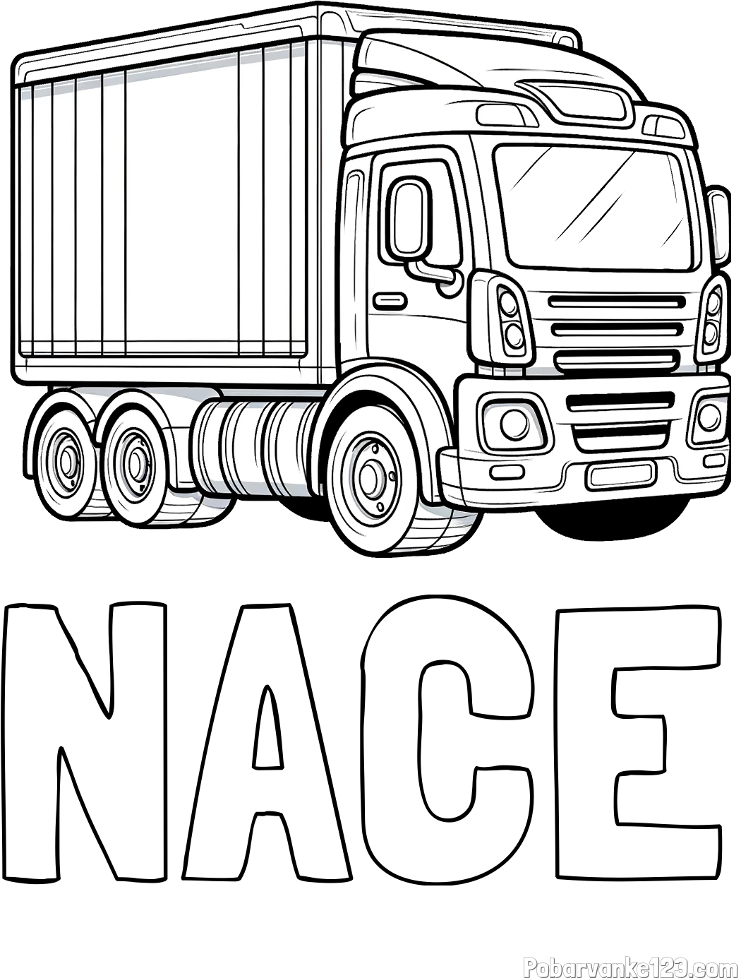 Pobarvanka imena NACE in pobarvanka velikega tovornjaka