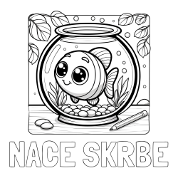 Online izdelana pobarvanka - Pobarvanka imena NACE ŠKRBE in pobarvanka ljubke ribice