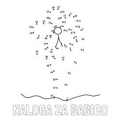 Online izdelana pobarvanka - Pobarvanka imena NALOGA ZA BABICO in pobarvanka rože - poveži številke