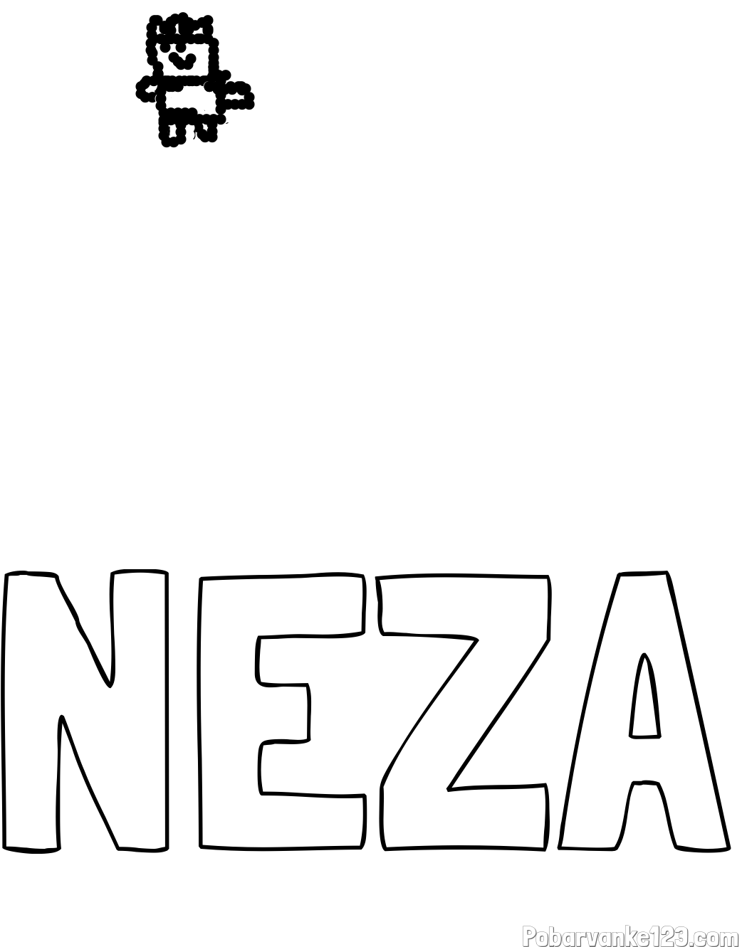 Pobarvanka imena NEŽA in samorog