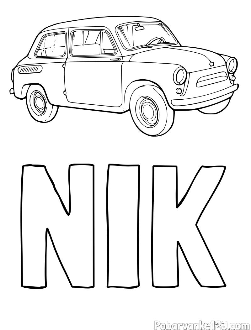 Pobarvanka imena NIK in pobarvanka fička